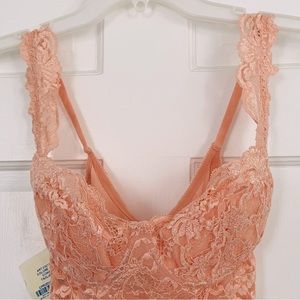 NWT La Perla Peach Lace Bodysuit $630 in Hard to Find Size 4 Large